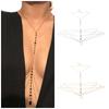Аксессуары Индивидуальная кисточка Цепочка для тела Сексуальное многослойное ожерелье ручной работы с кристаллами Цепочка для одежды