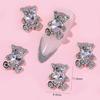 10pcs, Bear Shaped Nail Art Charms With Rhinestones, 3D Bear Nail Gem Accessories, Nail Art Jewelry For Women And Girls