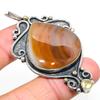Natural Carnelian, Citrine Gemstone 925 Sterling Silver Pendant 2.68" E4l03