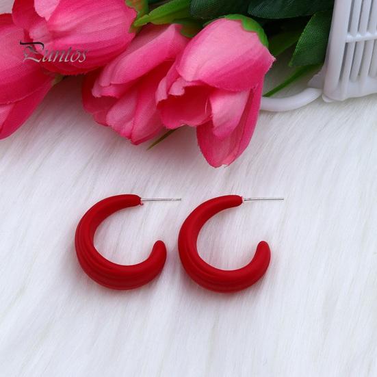 1 пара ярких цветов C-образные серьги-гвоздики, красочные серьги-кольца, легкие серьги с геометрическим кругом, ювелирные изделия, подарок