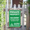 Private Property Sign No Trespassing Surveillance Cameras in Operation Aluminum Weatherproof for Bedroom Bar Garage Garden Outdo