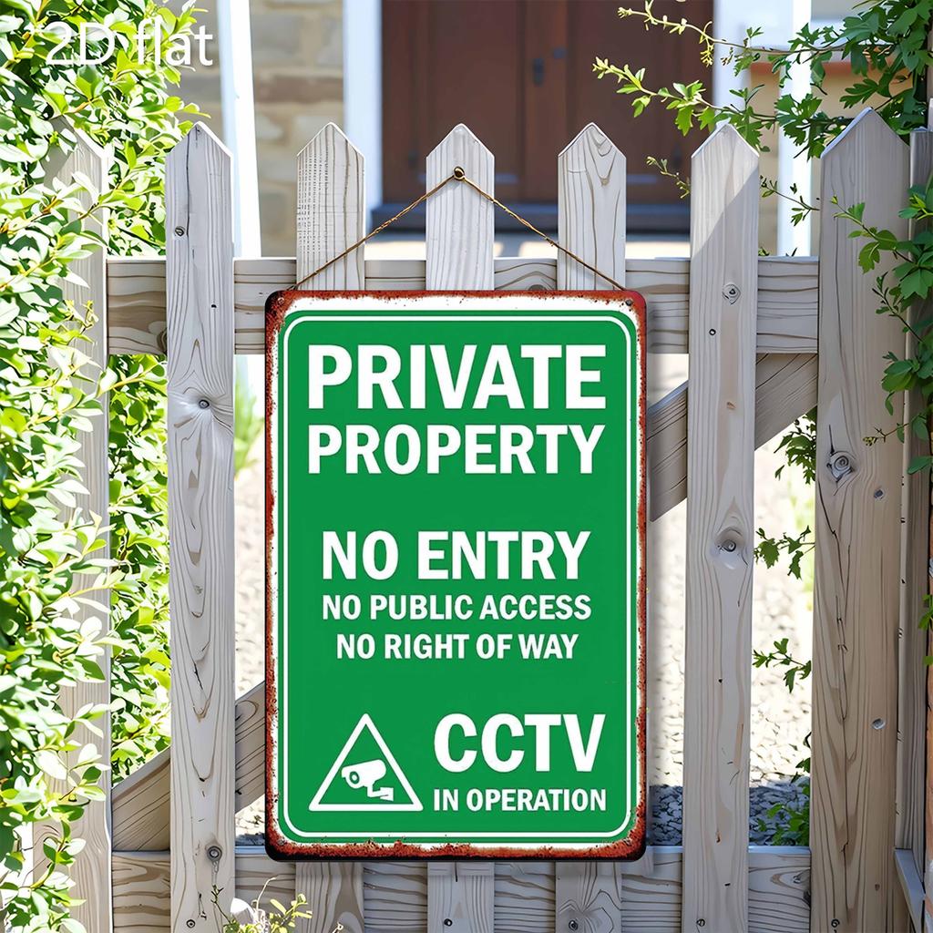 Private Property Sign No Trespassing Surveillance Cameras in Operation Aluminum Weatherproof for Bedroom Bar Garage Garden Outdo