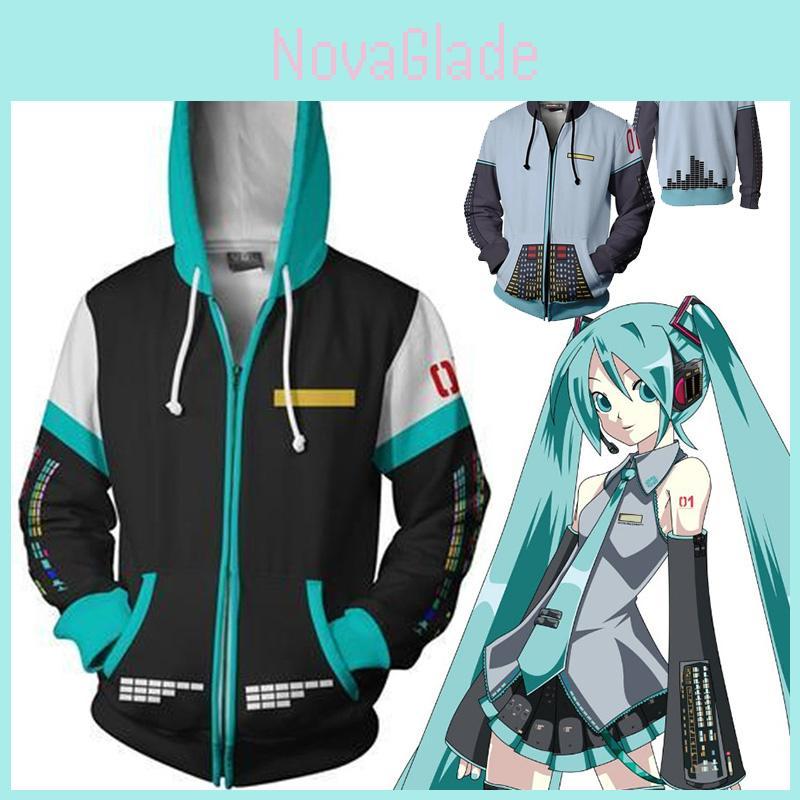 Уютное аниме худи Hatsune Miku Vocaloid с ярким 3D графическим дизайном для комфорта