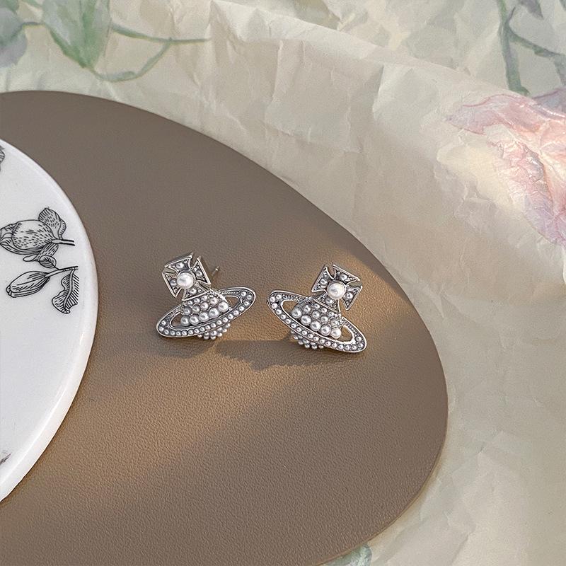 Серьги с жемчугом «Крест Сатурна» из золота с гальваническим покрытием — изысканный дизайн класса люкс, вдохновленный вдовствующей императрицей Цыси