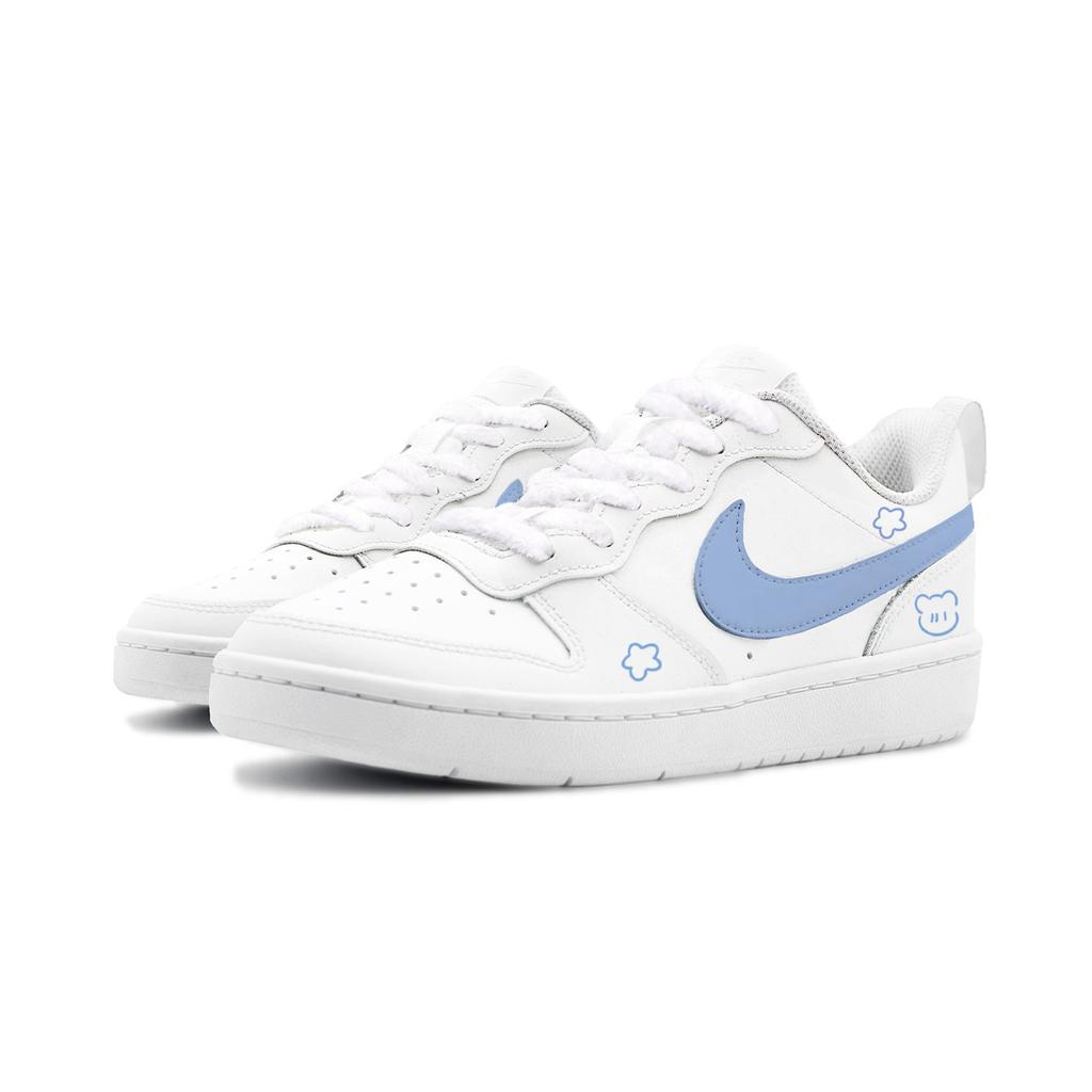 Nike Court Borough 2 Big Fish Manufacturing, Cloud Plush Bear Breathable Height Increasing Balance Moisture Wicking BQ5448-100(Teram1792-)