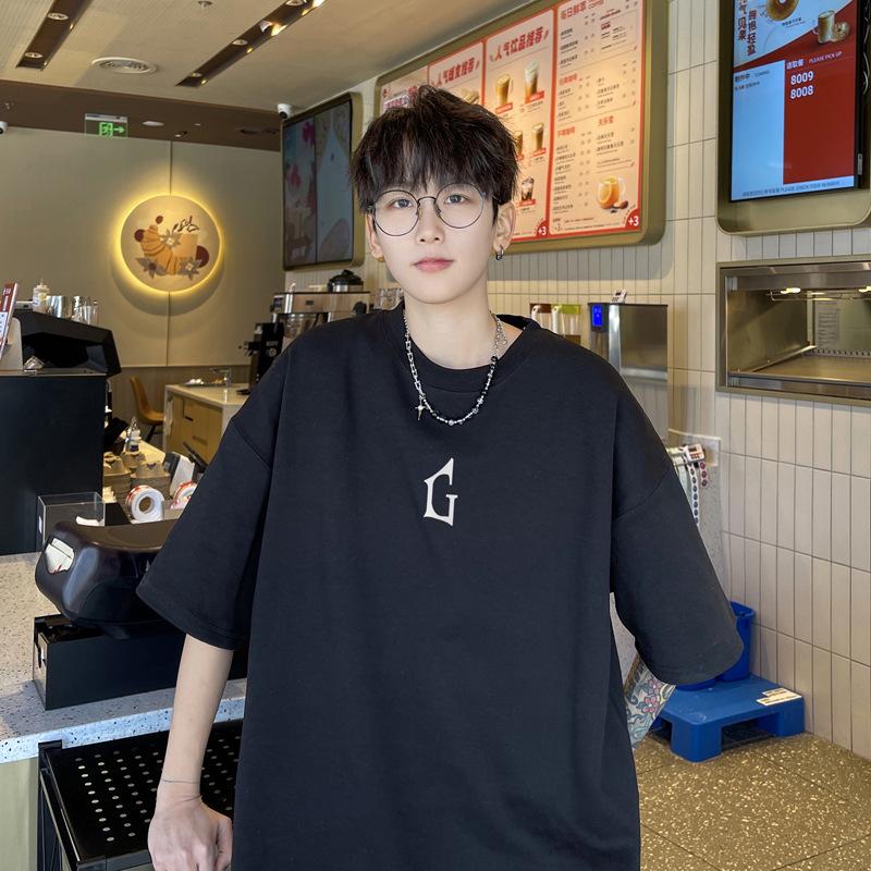 Мужская летняя 2023 футболка оверсайз с коротким рукавом в стиле стритвир