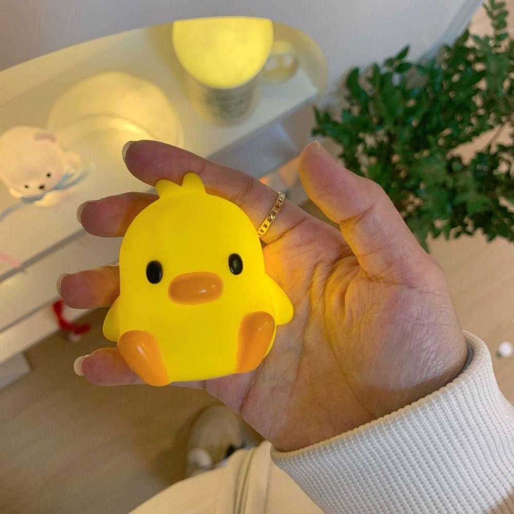 Silicone Duck Night Light Cartoon Bedside Lamp Decoration Gift Sleeping Lamp  Baby Children Kid