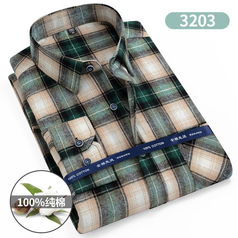 100% Pure Cotton Flannel Soft Regular-fit Long Sleeve Brushed Shirt Single Pocket Comfortable Casual Thick Plaid Shirts S-11XL