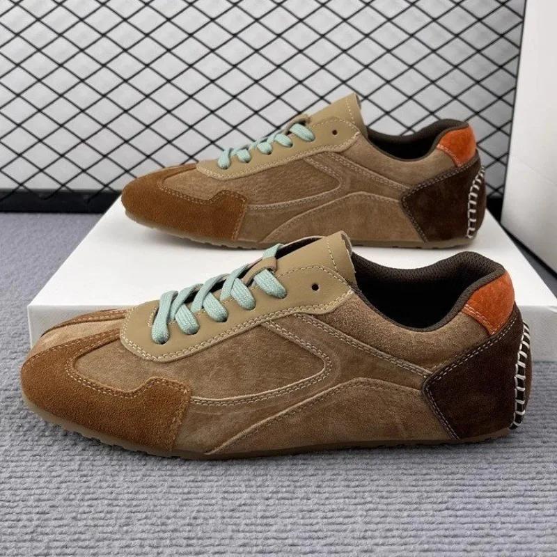 Fashionable Retro German Training Women's Sneakers Autumn New Soft Leather Versatile Outdoor Casual Sports Flat Shoes