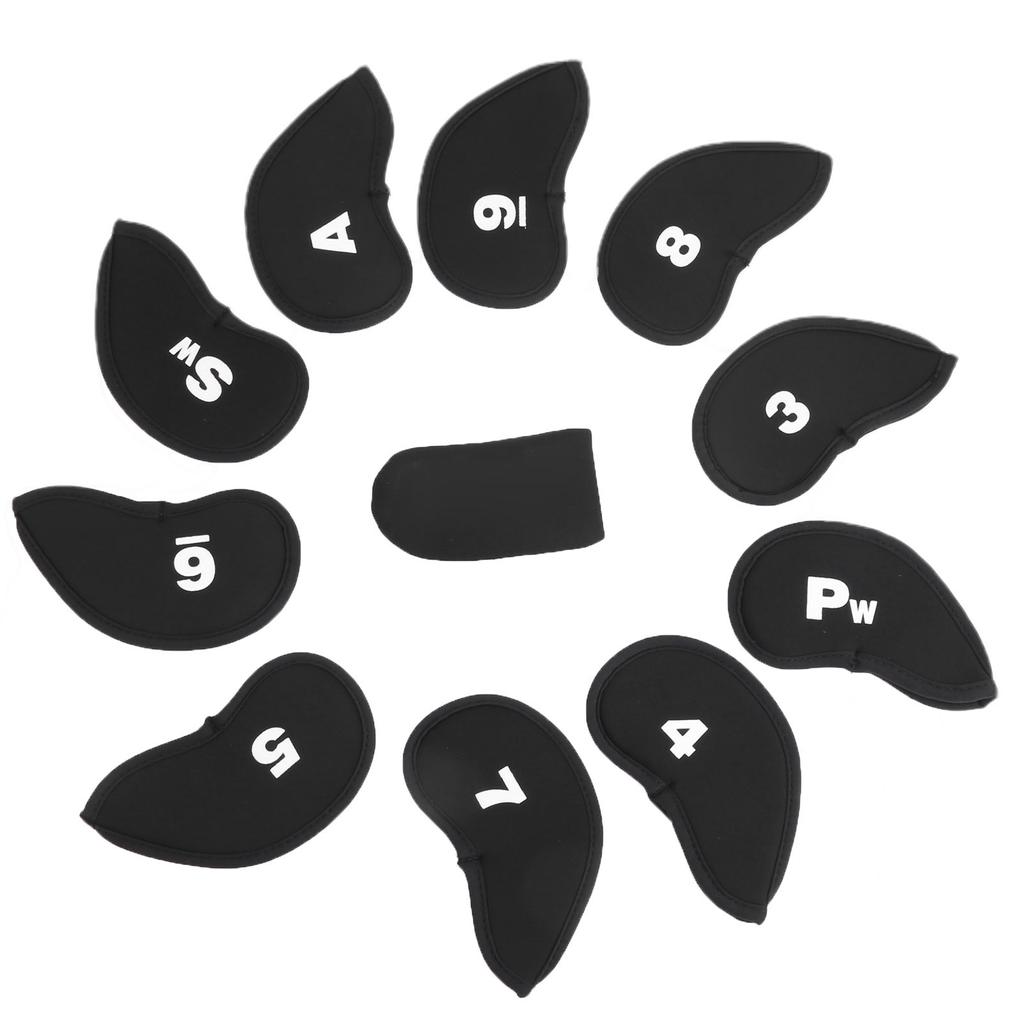 11Pcs Golf Iron Head Covers Sleeve Number Pattern Protective Portable Golfing Accessory