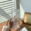With Lid Glass Cup Transparent Cold Drink Cup 500/600ML Straw Cup  School