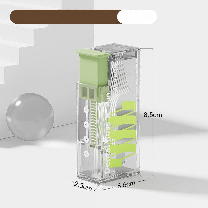 Portable Floss Dispenser Includes 10Pcs Floss Automatic Ejectable Floss Organiser Oral Care Press-on Disposable Flossing Sticks