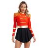 Women's Circus Cosplay Costume Long Sleeve Bodycon Mini Dresses Ringmaster Halloween Carnival Costumes Fancy Dress