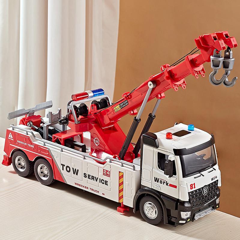 1/18 сплава металла эвакуатор инженерный грузовик прицеп дорожно-спасательная служба игрушки подарок
