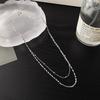 Double-layer Stacked Necklace Women's Summer New Stainless Steel Collarbone Chain Daily Versatile Chain