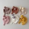 Cute Winter Warm Kids Girl Boys Baby Hat Fleece Hat with Ball Decor Patchwork Color Ear Protection Hat Soft Newborn Bonnet Hat