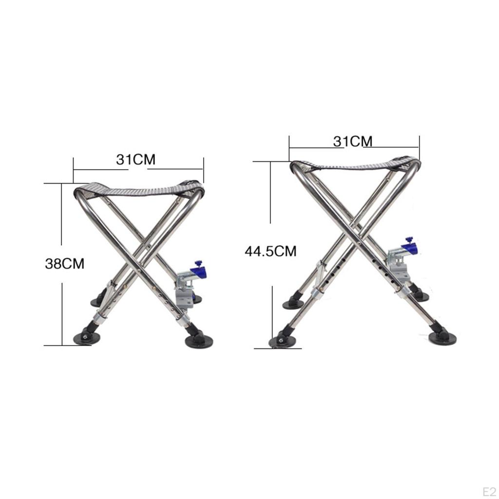Camp Stool Fishing Chair Footrest with Rod Holder Compact Saddle Footstool for Garden