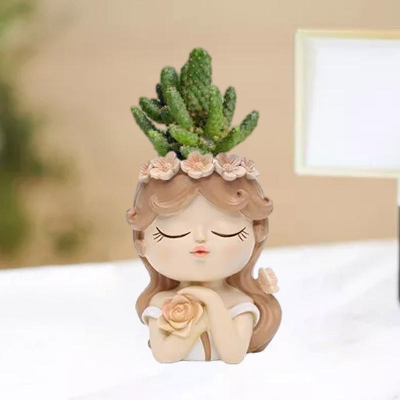 Flower Pot Silicone Mold Angel Girl Succulent Planter Concrete Mold DIY Craft Resin Epoxy Mold DIY Pen Holder Decoration