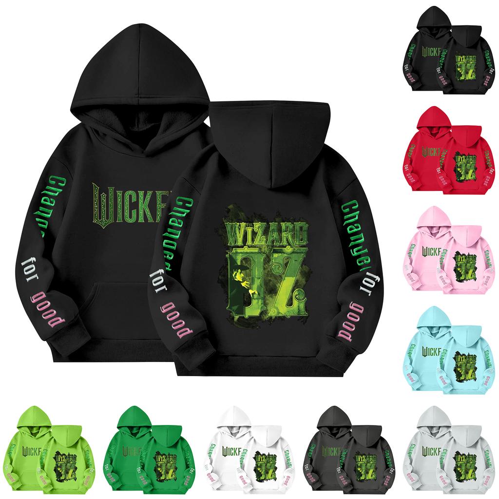 Детский пуловер с длинным рукавом, свободного кроя, с принтом букв, капюшоном на шнурке