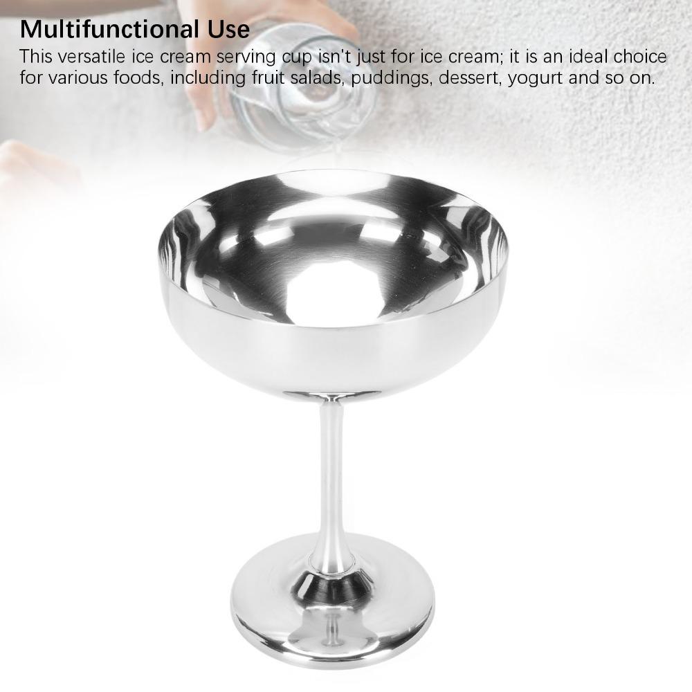 Smooth Serving Cup Rustless Steel Pudding Cup Burr Free Ice Cream Cup Yogurt Serving