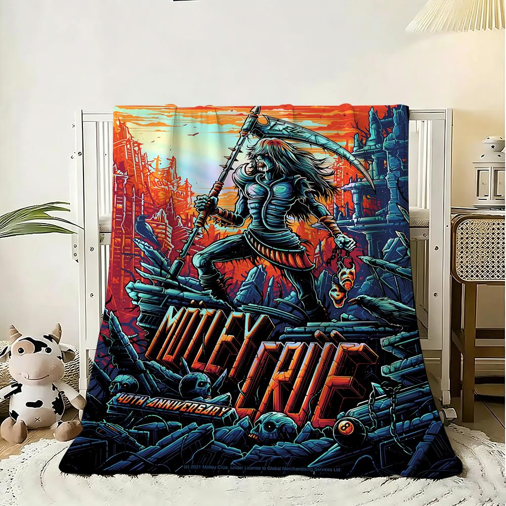 Популярная группа Motley Crues Плед 240 г Фланелевый Плед Легкий Мягкий Приятный для Кожи Летний Тонкий Плед