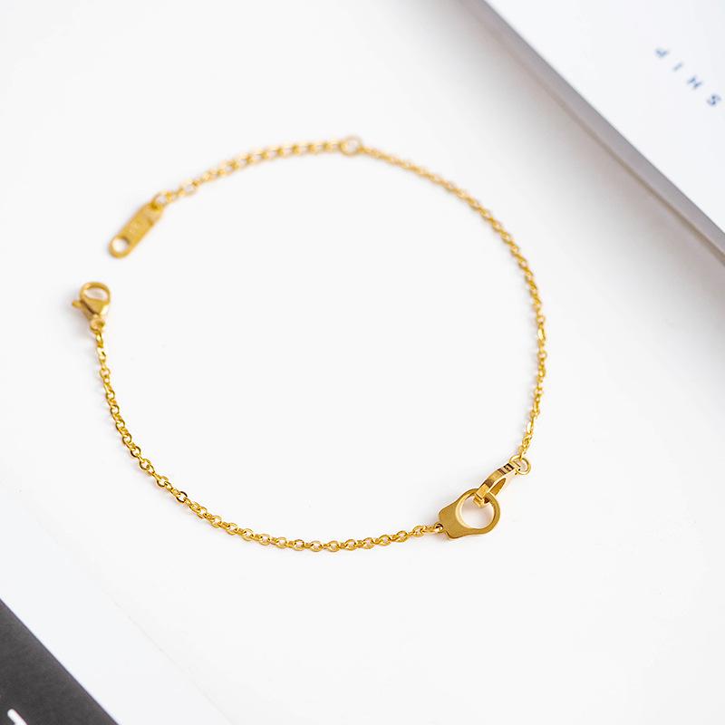 Creative Couple Handcuffs Hip Hop Titanium Steel Bracelet Fashion Simple Stainless Steel Thin Chain Jewelry