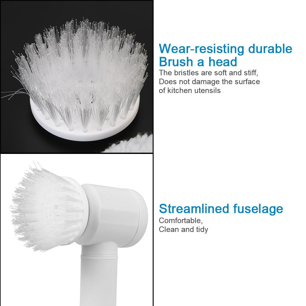 Щетка для мытья ванной комнаты, щетка для чистки ванны, 5-в-1, кухонный инструмент для чистки, многоцелевая электрическая щетка USB-типа, ручная