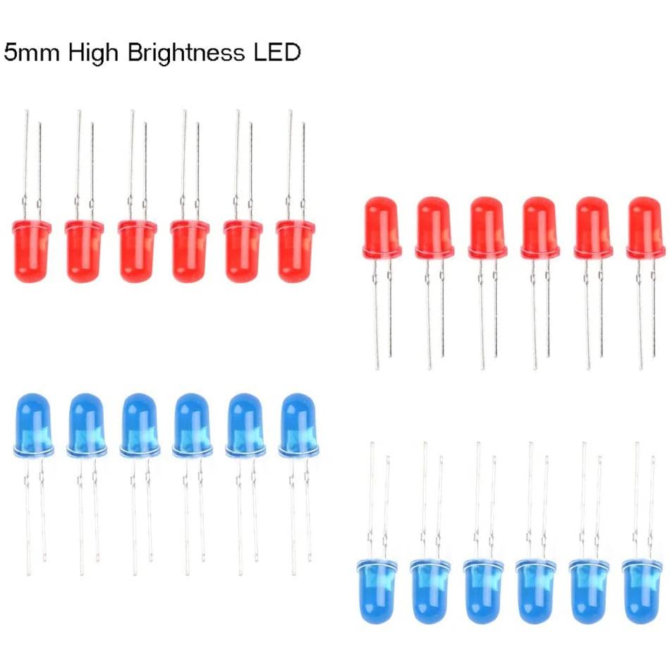 NE555 CD4017 IC LED Electronic Lights Kits Red Blue Dual-Color DIY Kit Strobe Electronic Suit Flashing Lights Components DIY