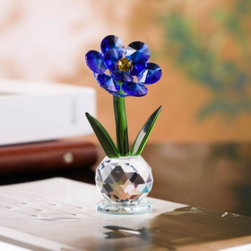 Розовый бриллиант Подсолнух Кристалл Статуэтки оригинальный Дом Роскошь Ремесла креативный Рабочий стол Украшения Подарки Эстетика Спальня Диван Рядом Миниатюры