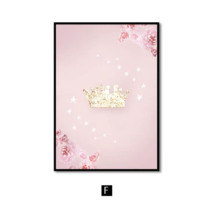 Розовый детский цветок для девочек, настенная живопись на холсте, картина с лошадью, лебедем, плакаты на скандинавскую тему и принты, настенные панно для гостиной, детской комнаты