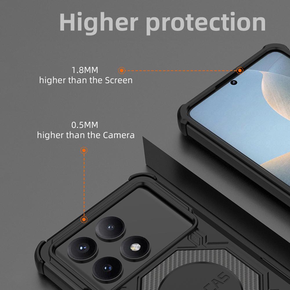 BIBERCAS J-16 Series Phone Case For Xiaomi Poco F6 Pro 5G/Redmi K70 Pro 5G/K70 5G Compatible with MagSafe Anti Drop TPU+PC Cover