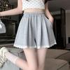 Women's Trendy Korean Lace Trim High Waist Shorts