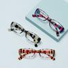 Portable Print Stripe Vision Care Presbyopic Eyewear Reading Glasses Retro Frame Diopter Eyeglasses