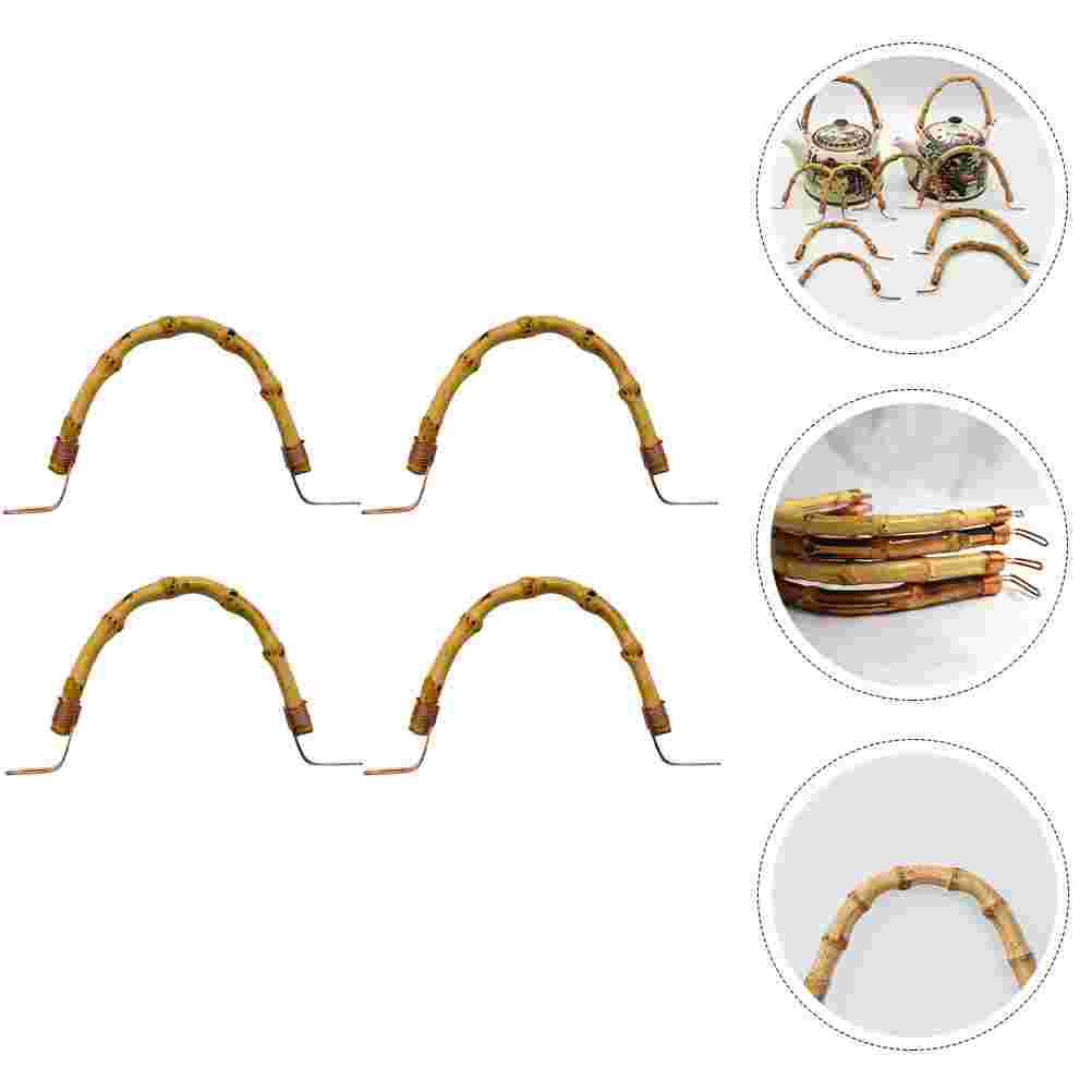 4 шт. U-образная ручка для чайника, чайник для кунг-фу, бамбуковая плетеная ручка, проволочная ручка для чайника, замена для керамического горшка, керамические горшки