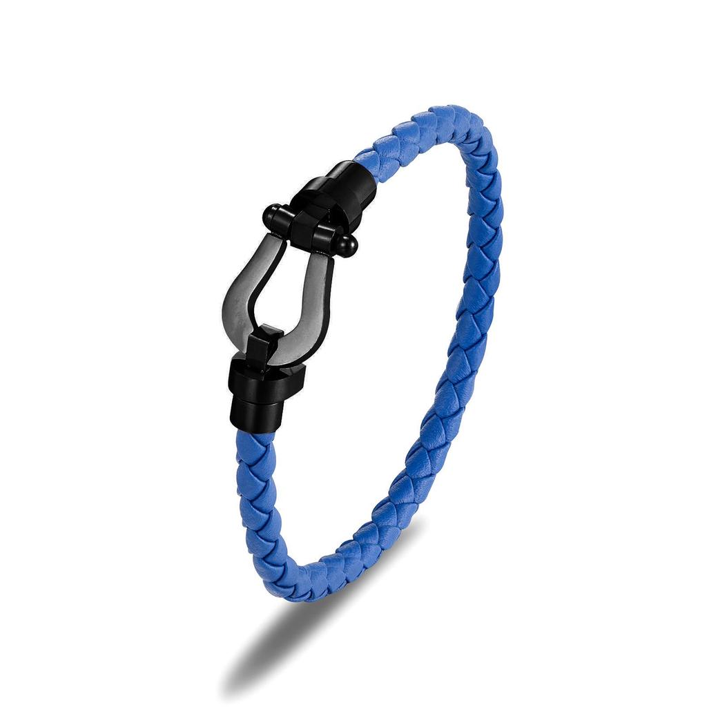 «Браслет из позолоченной титановой стали с пряжкой в форме подковы, U-образный дизайн из нержавеющей стали, плетеный, для мужчин и женщин, парный аксессуар своими руками»