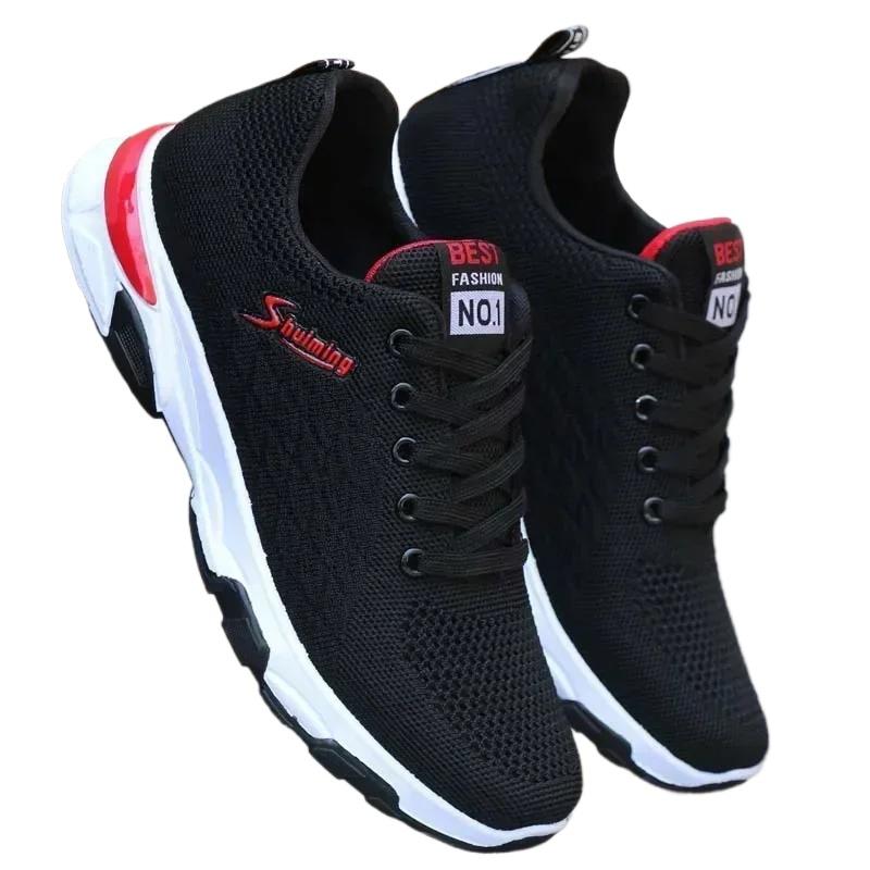 Мода 2014 года, новые мужские повседневные туфли, мужские спортивные туфли, черные и красные кроссовки, размер 39-44, мужские кроссовки, легкие кроссовки