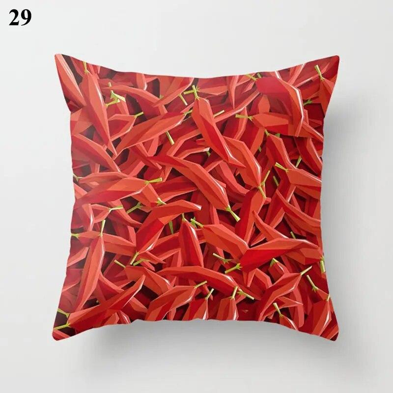 Красная наволочка с геометрическим принтом, свадебный декор