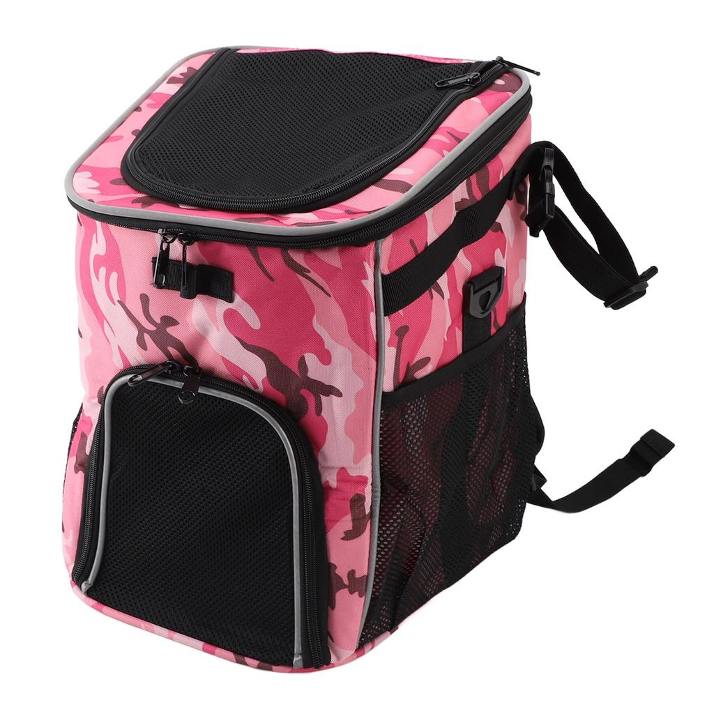 Корзина для переноски собак на велосипеде, водонепроницаемый, дышащий, съемный рюкзак для переноски собак для путешествий на открытом воздухе, розовый камуфляж