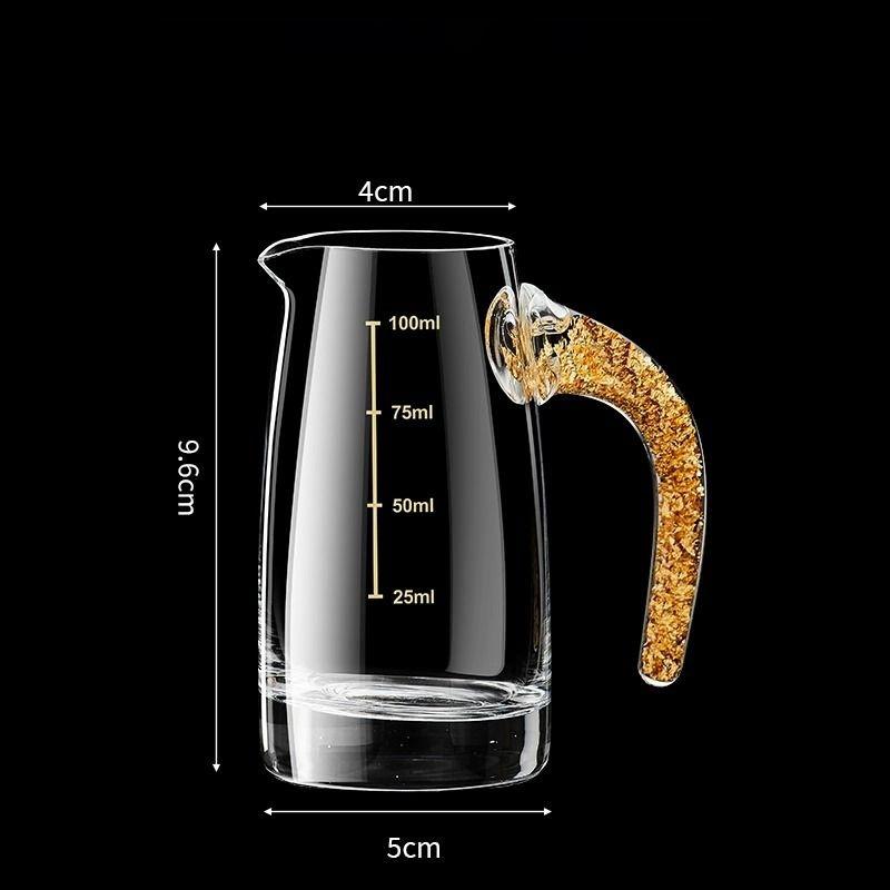 GIANXI 100ml Liquor Dispenser Measuring Pot Wine Bottle Gold Foil Lead-free Crystal Glass Sake Small Container Wine Cup