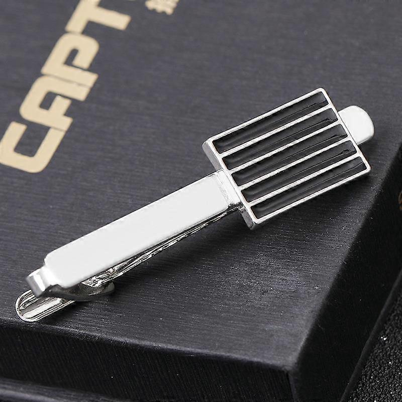 Stylish men's French business shirt, black striped tie clip, cufflinks, source alloy