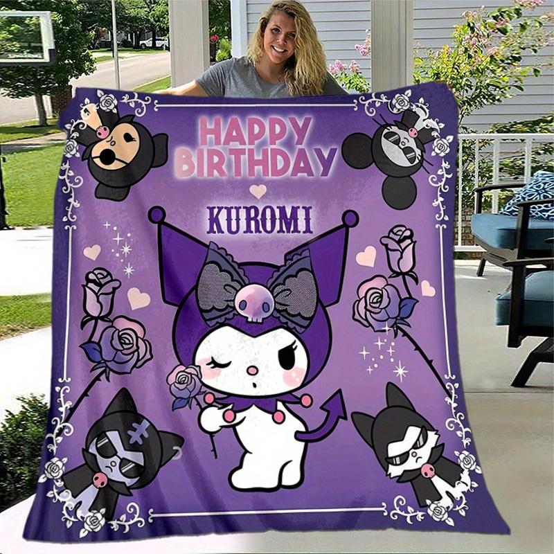 1шт. Милое одеяло Kuromi в подарок на день рождения для дома, офиса, уличного использованияz0411257