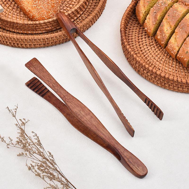 Wooden Bread Clip Kitchen Tongs Buffet Barbecue Clip Lengthened Multi-purpose Salad Food Clamp Kitchen Utensils