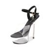 34-43 Sexy Super High Heel Shoes 15CM Slim Heel Platform Sandals Transparent Crystal Shoes Wedding Shoes Banquet