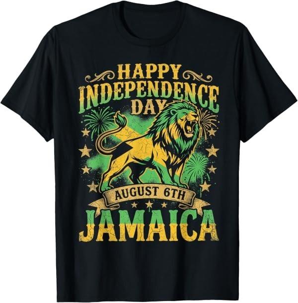Happy Independence Day Jamaica August 6th Jamaican Flag T-Shirt