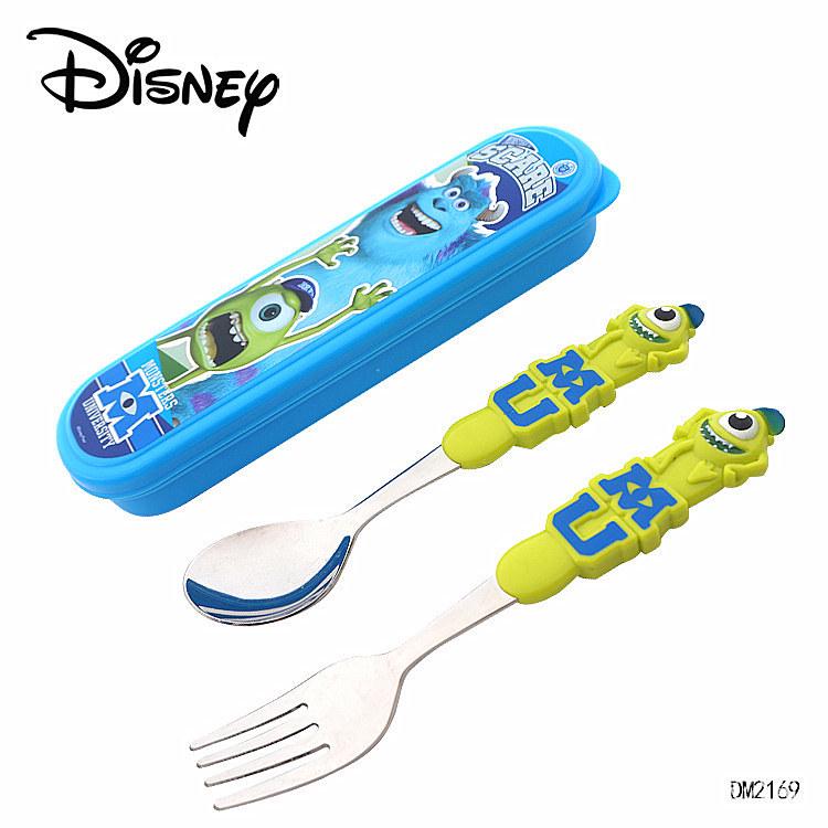 Мультяшная детская ложка для кормления из нержавеющей стали с портативной коробкой
