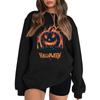 Women's Casual Round Neck Long Sleeved Pullover, Halloween Printed Top, Long Sleeved Hoodie