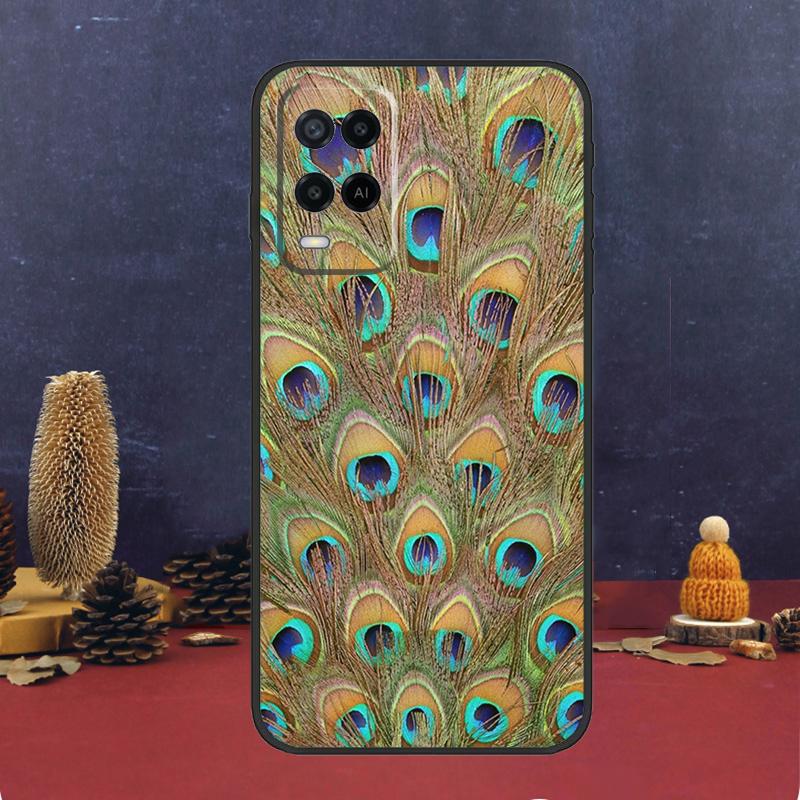 Bird Peacock Feather For OPPO A54S A74 A94 A58 A78 A98 A16 A76 A96 A15 A17 A77 A5 A9 A52 A72 A79 A53S A57S Case