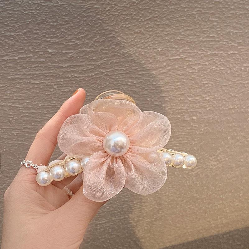 Caro 3D Rose Hair Claw Clip - 2024 High-End Floral Shark Clip for Women, Elegant Headwear