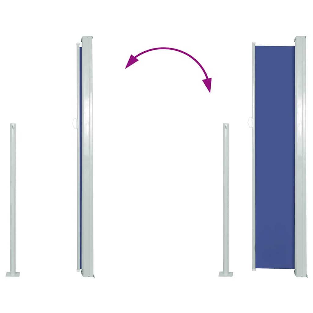 Retractable Side Awning 120 x 300 cm Blue