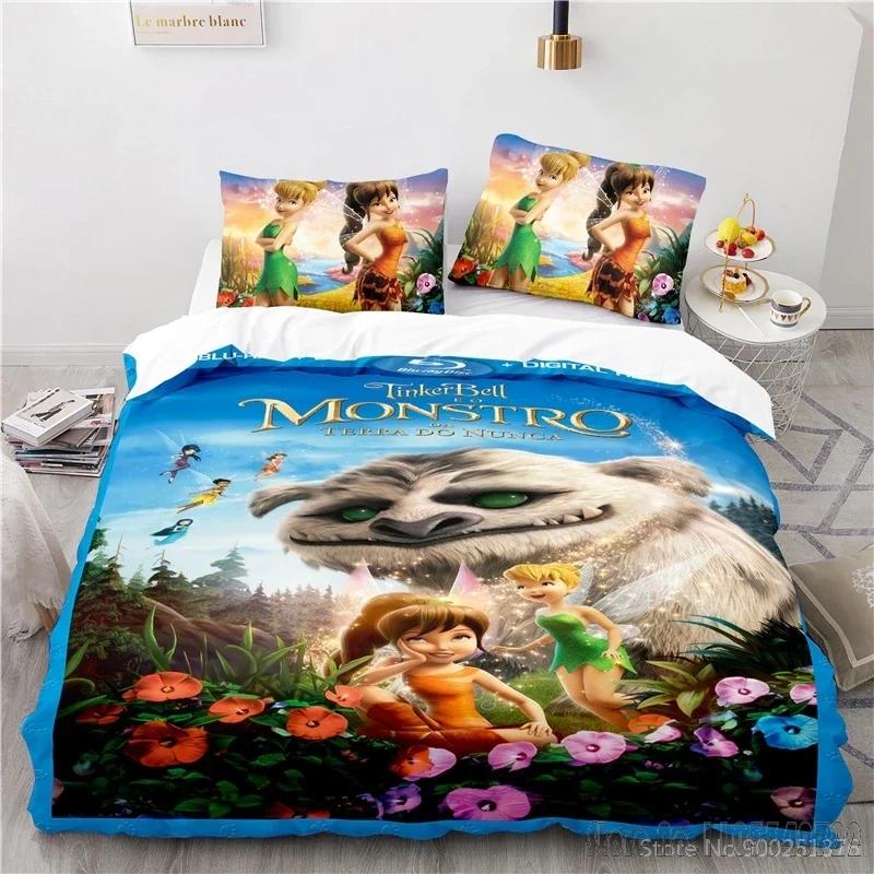 Tinker Bell Fairies 3D Print Duvet Cover Set HD Comforter Cover Bedclothes for Kids Bedding Sets Bedroom Decor